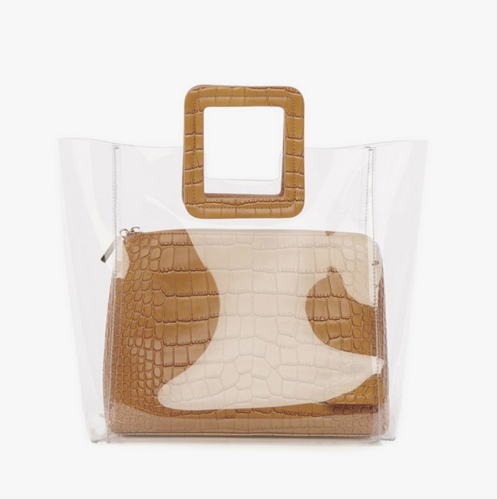 Staud Shirley PVC bag clear/tan